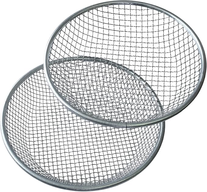 2PCS YUEBM Gardening Sand Soil Compost Sifter Perfect for 5 Gallon Bucket, 1/4 Inch Mesh, 3/8 Inch Mesh