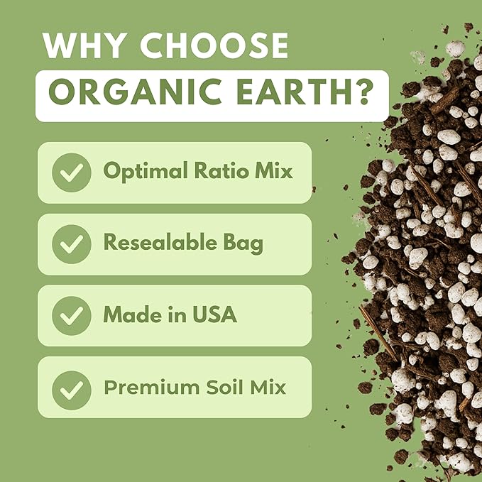 Organic Earth Carnivorous Plant Soil Mix 1 QT - Plant Food Peat Moss & Perlite for Carnivorous Plants - Terrarium Soil, Pitcher Plant Soil, Venus Fly Trap Soil