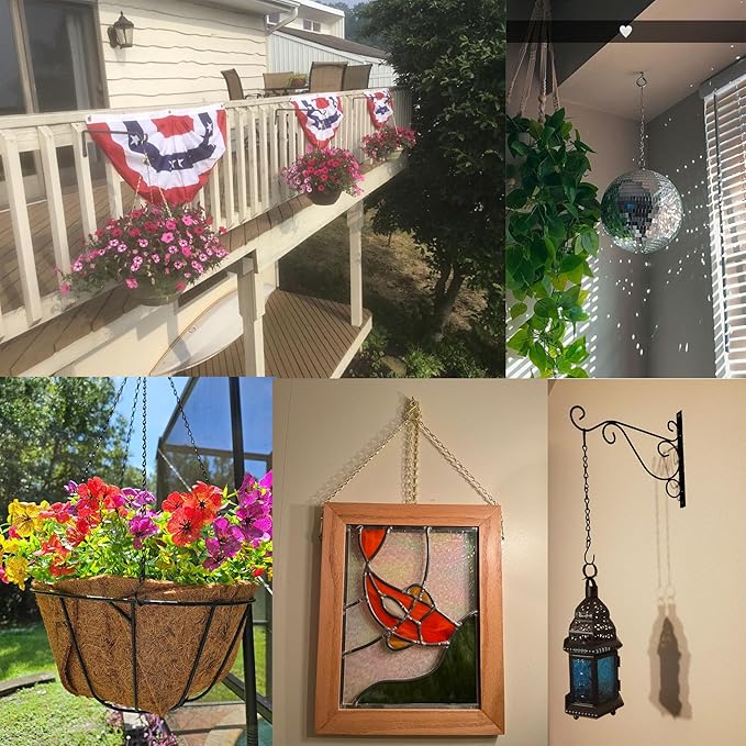 11 Inch Silver Hanging Chain, Small Hanging Basket Chain Kits with Hooks for Bird Feeder Hanging Plant Extender Porch Wind Chime