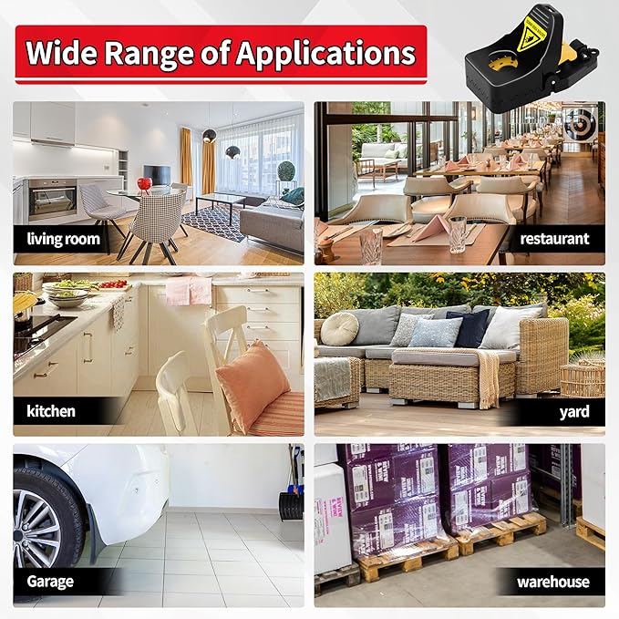 LULUCATCH Mouse Traps Indoor for Home, 6 Pack Snap Traps for Mice, No See Kill Quick-Set Reusable Sanitary Pet Safe Rodent Catcher for Home, Kitchen, Garage, Office