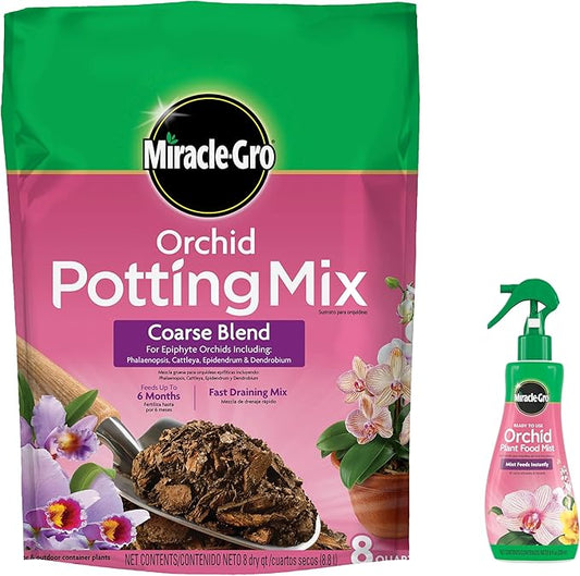Miracle-Gro Orchid Care Bundle, Includes Potting Mix and Plant Food Mist, For Indoor and Outdoor Container Orchids