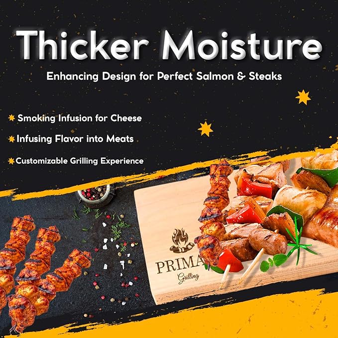 Premium Cedar Planks - Cedar Planks for Grilling Salmon - Thicker Design for Moister - Natural Wood Planks for Grilling - (5 Pack)