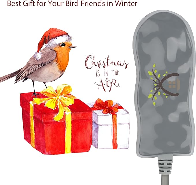 Birdbath Deicer, Waterproof Birdbath Heater for Outdoor in Winter with Thermostatically Controlled, Constructed of Cast Aluminum Immersion Deicer for Garden Patio Yard and Lawn, 50 Watt, Grey