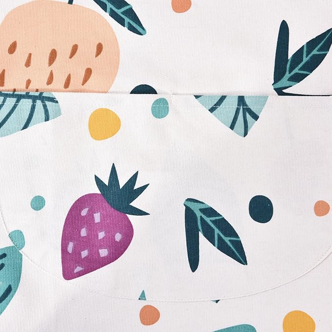 2 Pack Floral Apron for Women with Pockets, Adjustable Cotton Chef Aprons for Kitchen, Cooking, BBQ & Grill