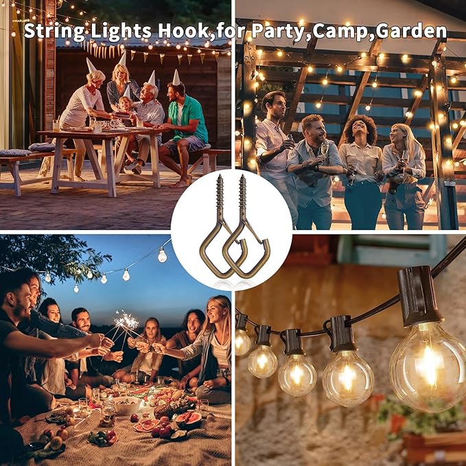 110 PCS Q-Hanger Hooks for String Lights, Ceiling Hangers for Plants & Wind Chimes, Christmas Decorations Outdoor Hooks Bronze