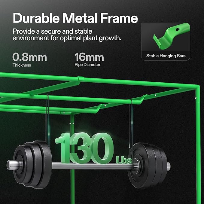 VIVOSUN S848 4x8 Grow Tent, 96"x48"x80" High Reflective Mylar with Observation Window and Floor Tray for Hydroponics Indoor Plant for VS4000/VSF4300