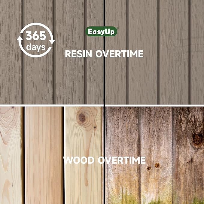 50 Gallon Outdoor Storage Box, Resin Waterproof UV-Resistant Deck Box, Reinforced Stability for Patio, Garden, and Poolside, Striped Gray