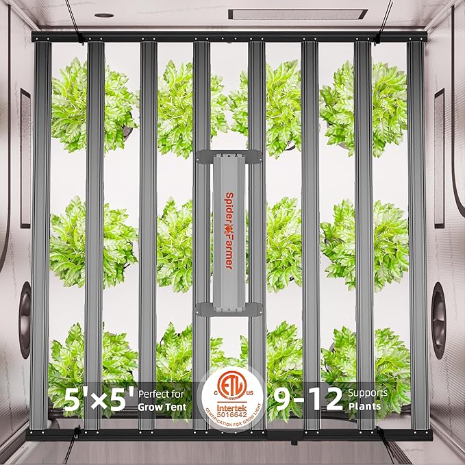 Spider Farmer G1000W Commercial Grade Cost-Effective 1000W LED Grow Lights, 2025 Upgraded App Remote Control, Vertical Farming Co2 Bar LED Growing Lamp, 4x4 & 5x5 Coverage