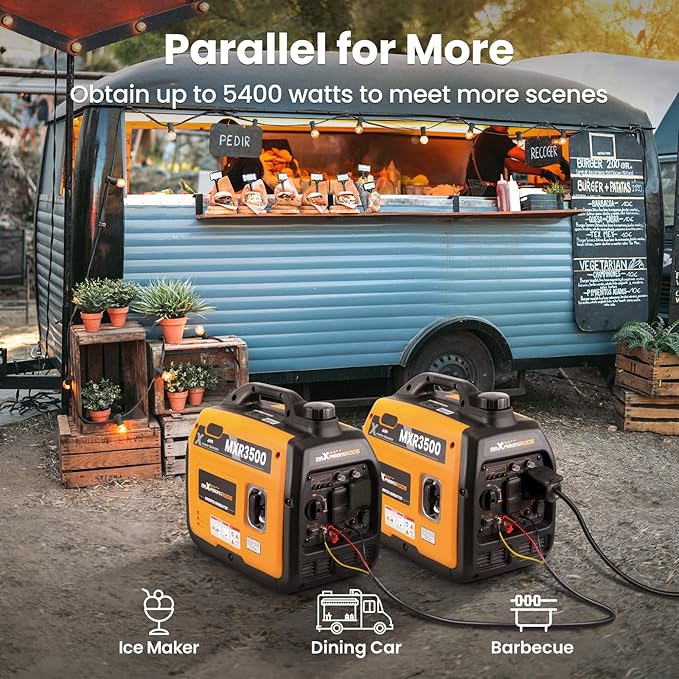 MaXpeedingrods 3500 Watt Portable Inverter Generator Gas Powered, EPA Compliant, Compact and Lightweight for Home Backup Power, Outdoor Camping, RV and Trailer