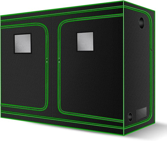 MELONFARM 4x8 Grow Tent, 96"x48"x80" High Reflective 600D Diamond Mylar Canvas with Observation Window and Floor Tray for Hydroponic Indoor Plant Growing