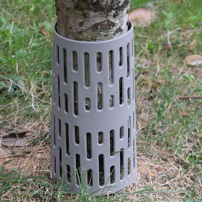 Plastic Tree Trunk Protectors - Nursery Mesh Bark Guard, Prevent Damage From Trimmers, Mowers, Rodents (6 Pack)