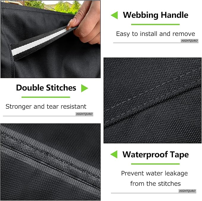 Patio Furniture Covers Waterproof, Heavy Duty 600D Outdoor Furniture Covers for Outside Sectional Sofa Set,Tear Resistance and Anti-UV,110"L x 84"W x 28"H, Black with White Border