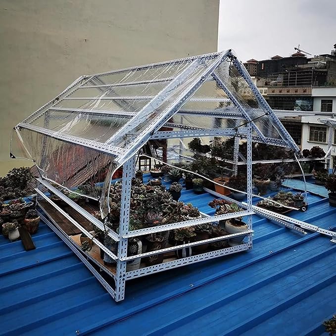4' X 6' Clear Tarps Heavy Duty Waterproof PVC Vinyl 14 Mil Thick, Glass Tarpaulin with Metal Grommets, Protects Against Water, Tear, Cold Weather Resistan for Greenhouse Balcony Garden