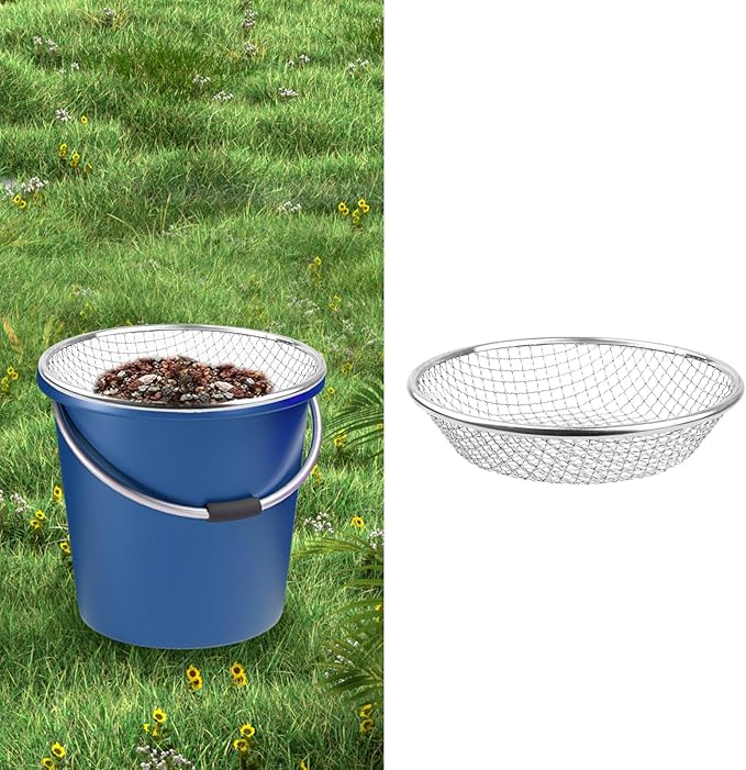 Soil, Sand, and Compost Sifter for Gardening – Sieve for Rocks, Dirt, and Organic Material – Fits 5-Gallon Buckets-3/8 in Aperture