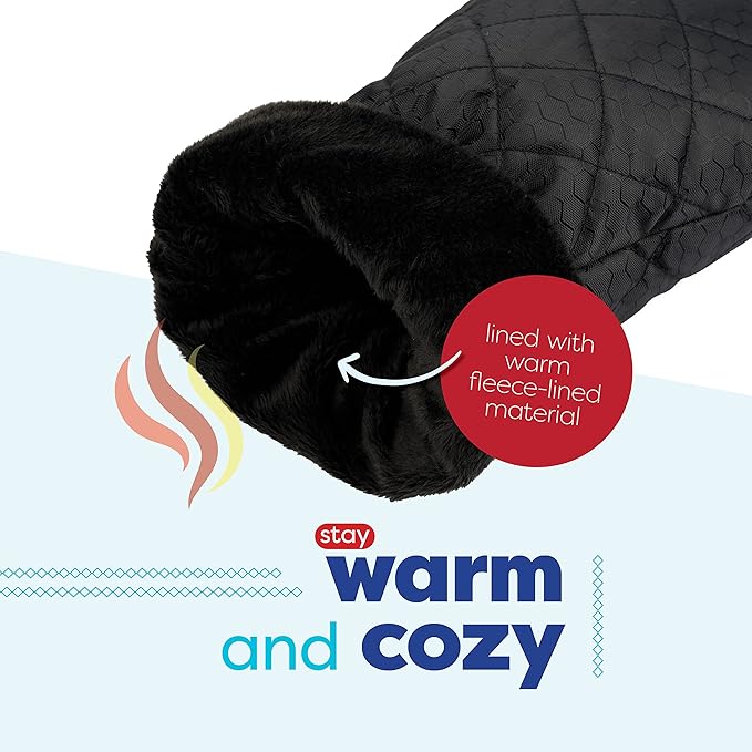 SCRUBIT Ice Scraper with Glove [2 Pack] - Car Windshield Scraper for Ice and Snow w/Fleece Mitt - Quickly Scrape and Remove Snow While Staying Warm - Waterproof - Car Scraper Snow Brush (Black)