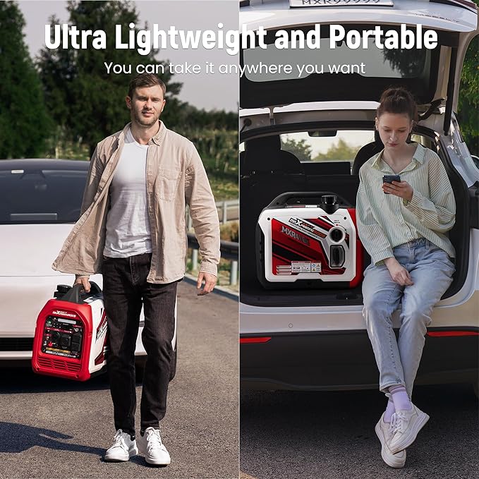 maXpeedingrods 4000 Watt Portable Inverter Generator Gas Powered, Bluetooth® App Remote Data Monitor,with CARB Compliant, Compact and Lightweight for Home Backup, Outdoor Camping, RV