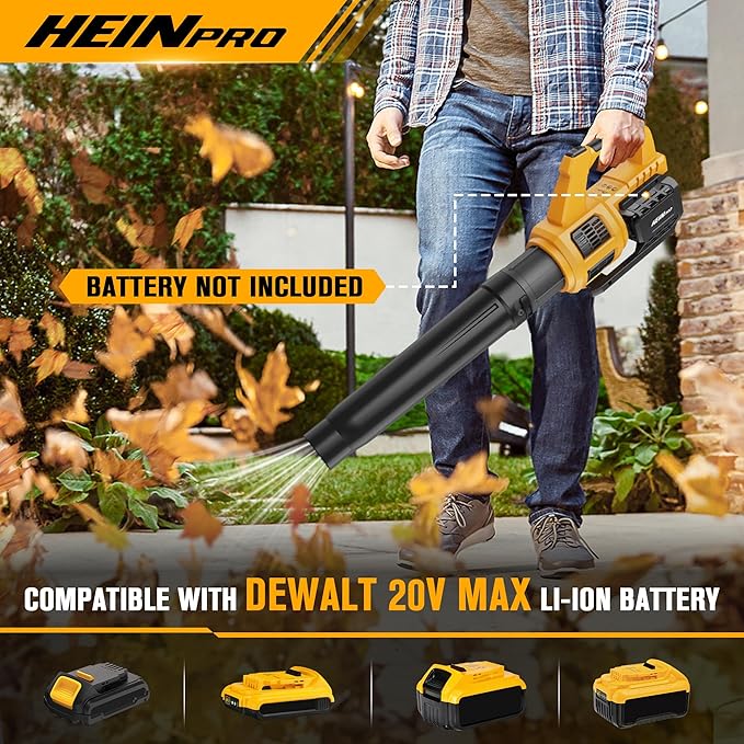 Cordless Leaf Blower Compatible with Dewalt 20V Max Battery 400CFM Electric Leaf Blower Cordless, Variable Speed, Turbo Mode, Leaf blowers Battery Powered for Lawn Care, Yard(Bare Tool)