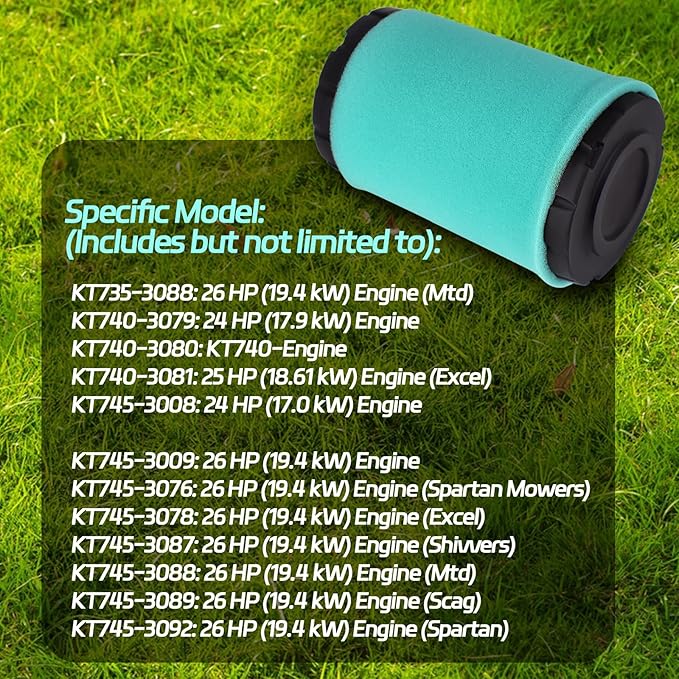 32 083 13-s Air Filter 52 050 02 Oil Filter for Kohler 7000 Series 22HP-26HP KT725 KT735 KT740 KT745 KT735-745 PRO, EKT740-EKT750 Lawn Mower Fits Craftsman MTD Toro SCAG Bad Boy Husqvarna Tractor