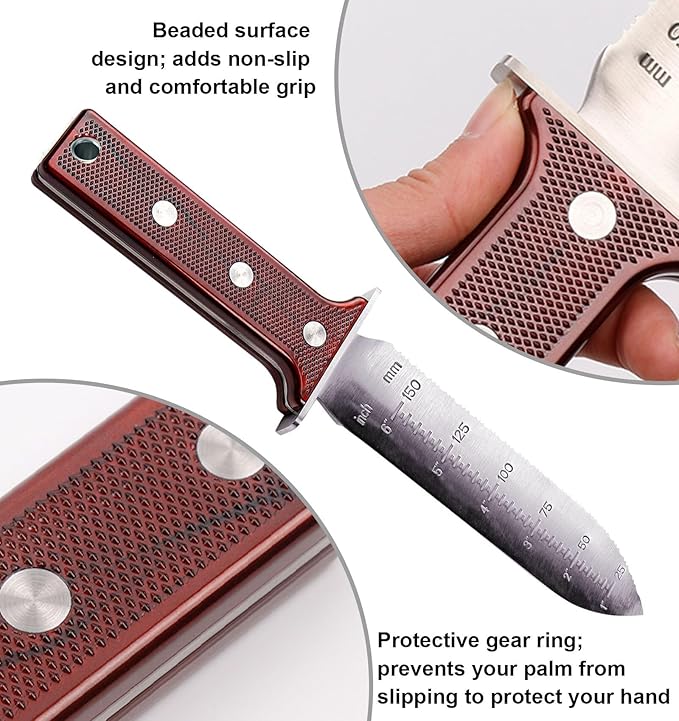 Gardening Hori Hori Garden Knife - Gardening Knife,Soil Kniver, Serrated Side Weeding,Digging,Garden Knives With Sheath,Full Tang Hori Hori