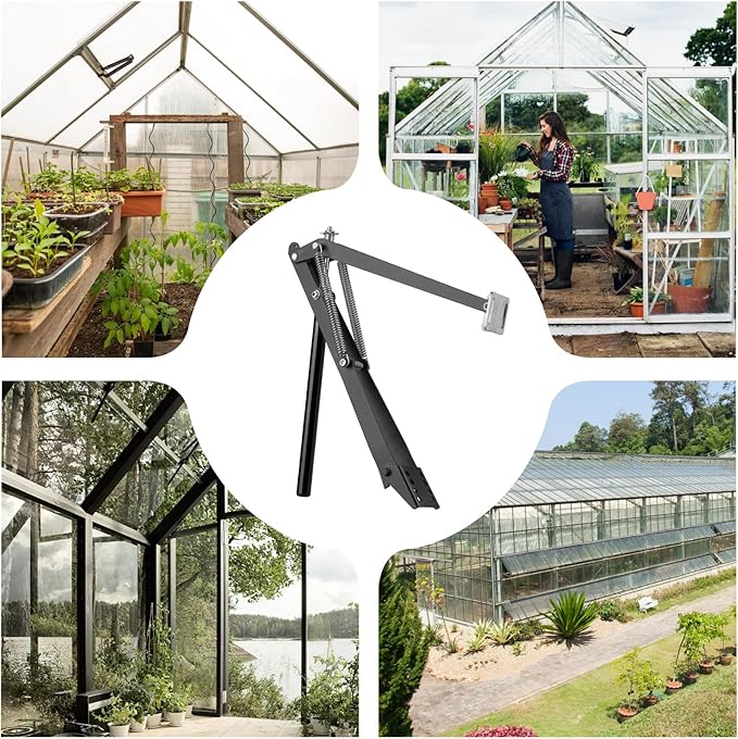 Greenhouse Vent Automatic Opener Greenhouse Accessories Window Opener Auto Vent Kit Sensitive Gardening Tools Automatic Greenhouses Supplies Solar Heat Sensitive Dual Spring Lifts 33lbs (1pc)