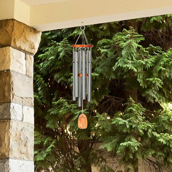 Woodstock Chimes Signature Collection Woodstock Memorial Chime 24'' Amazing Grace Wind Chime Inspirational and Memorial Wind Chimes for Outdoor, Patio, Home or Garden Décor Sympathy Bereavement (AGMU)