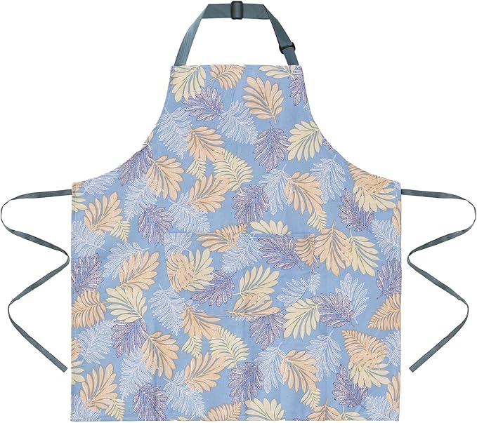 2 Pack Floral Apron for Women with Pockets, Adjustable Cotton Chef Aprons for Kitchen, Cooking, BBQ & Grill