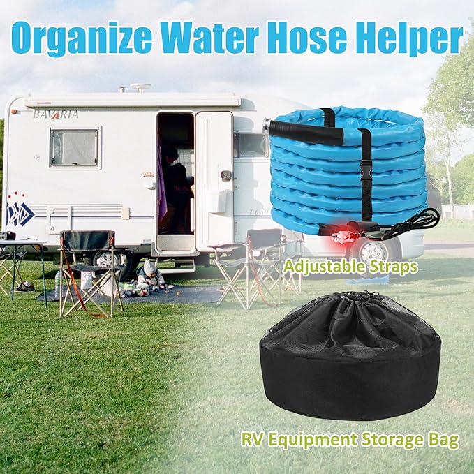 OEBLD Heated Water Hose for Rv (75ft L x 5/8"ID) 4.0 Upgraded Function with Energy Saving Thermostat to Keep Drinking Water Running in down to -45℉, Designed for Campers,with Storage Bag, Anti-Freeze