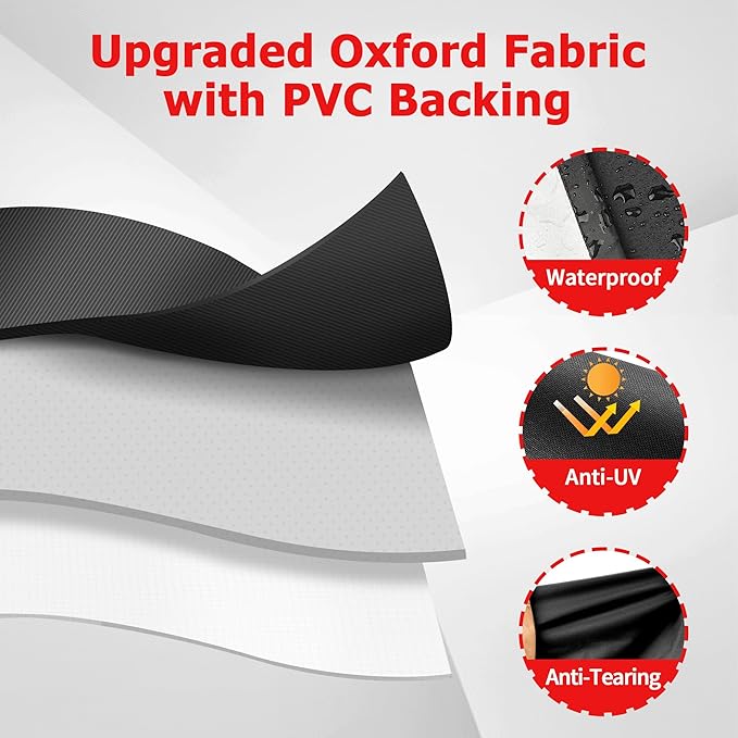 iCOVER Grill Cover, 55 inch BBQ Grill Cover for Outdoor Grill, Anti-UV & Fade Resistant Gas Grill Cover, Waterproof Barbecue Grill Covers for Weber, Char-Broil, Nexgrill and More, Black