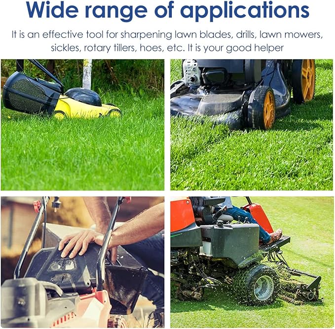 12 Pcs Lawn Mower Blade Sharpener Reusable Wear Resistant Grinder Wheel Stone with Blade Balancer Drill Attachment Grinding Accessories for Most Power Drill Hand Drill