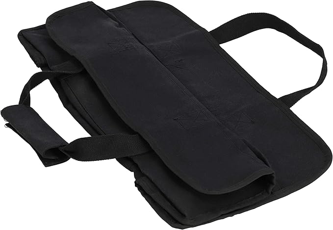 WHITEDUCK TUFF Large Firewood Carrier 21 Oz. Heavy Duty Waxed Canvas Log Carrier Holder for Fireplace, Carrying Wood Indoor & Outdoor (Black, Tote Shape (23"x10"x12"))