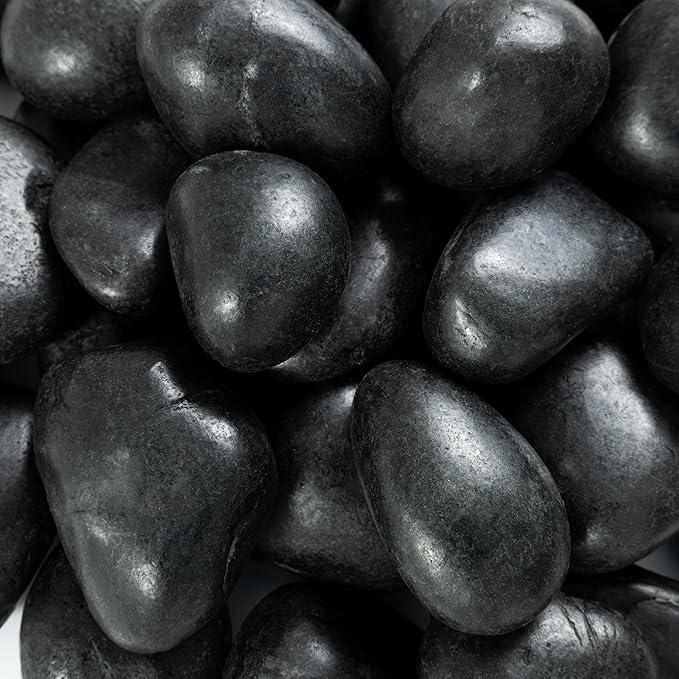MSI Decorative Polished Black Pebbles, 1.2 inch - 2 inch, 40 lb. Bag