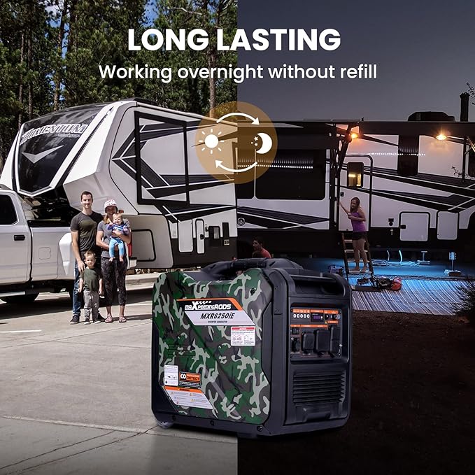 MaXpeedingrods 5500W Inverter Generator,Gas Powered, 86lbs, Electric Start, EPA Compliant, for Mobile Home Yard Garage Woodwork,Wheel & Handle Kit,RV Ready