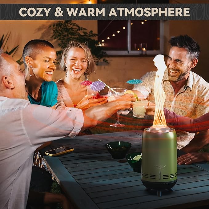 ONLYFIRE OUTDOOR LIVING 12" Tabletop Fireplace with Carrying Bag, Portable Fire Pit for Camping RV Tailgating Patio Backyard Bonfire, Smokeless Camp Stove, Stainless Steel, #FP054 Green