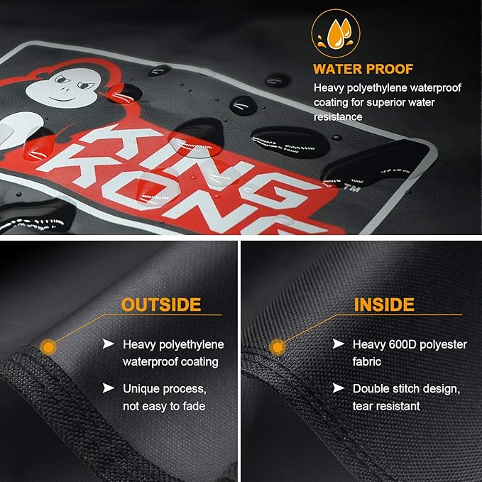 Kingkong 7131 Grill Cover for Weber Genesis II 4 Burner Grill including Brush, Tongs and Thermometer