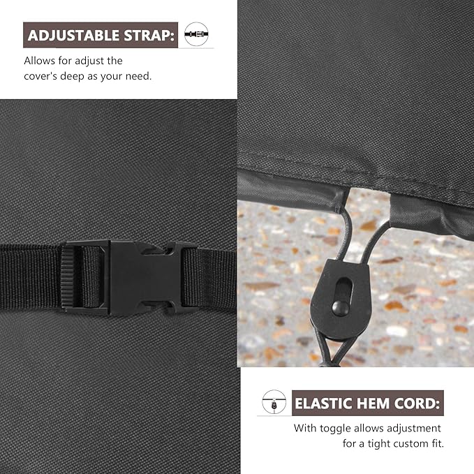 ULTCOVER Waterproof Grill Cover 48 inch, Heavy Duty BBQ Cover for 2-3 Burners Outdoor Gas Barbecue Grill, Black