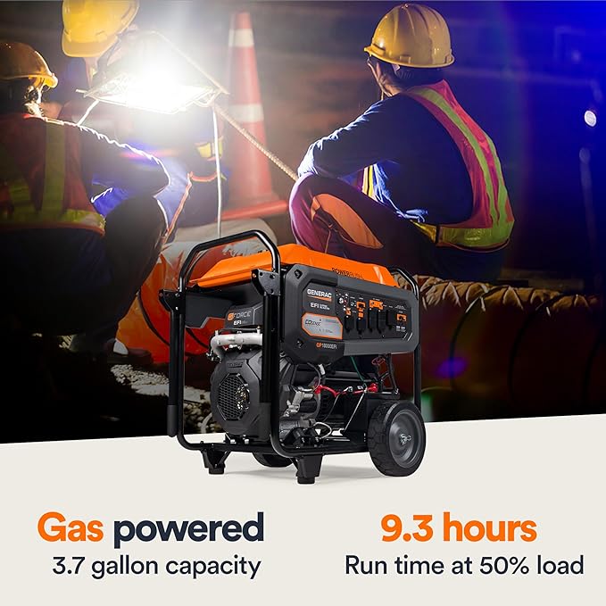 Generac 22,500/18,000-Watt Portable Gas Generator - Electric Start - Home Backup or RV Ready - Heavy Duty Frame - Quiet, Long Runtime, Emergency Power - 49-State Compliant
