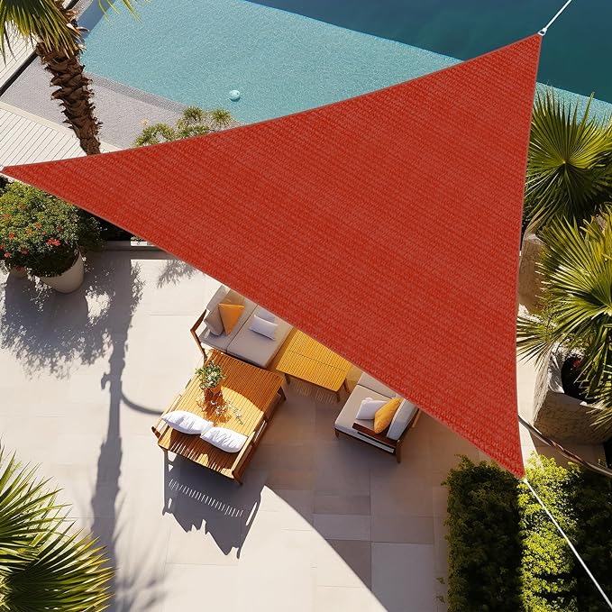 Shade&Beyond Sun Shade Sail Breathable UV Block Outdoor Covering Cloth for Backyard, Pool, 8'X8'X11.3', Rust Red (Customized Available)