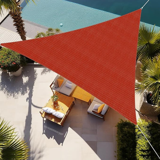 Shade&Beyond Sun Shade Sail Breathable UV Block Outdoor Covering Cloth for Backyard, Pool, 12'X16'X20', Rust Red (Customized Available)