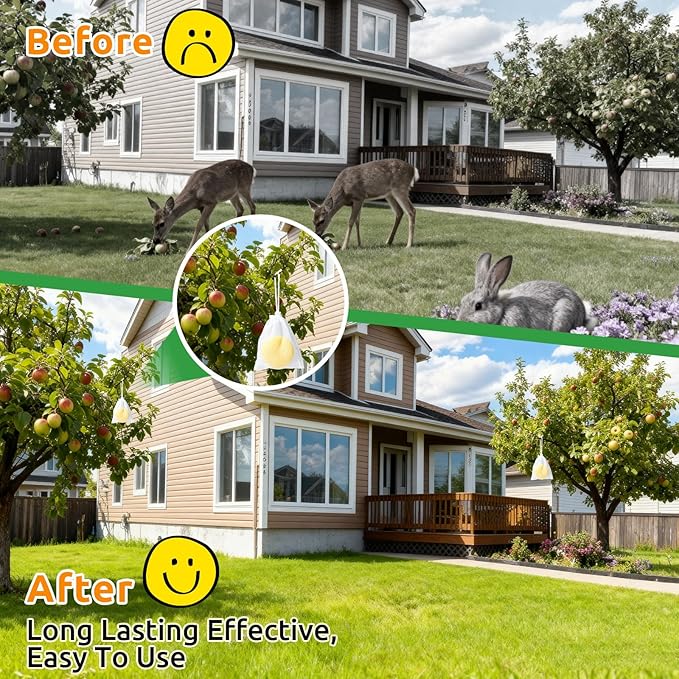 24 Pack Deer Repellent, Deer and Rabbit Repellent Outdoor Deer Deterrent for Plants Flower Vegetable Tree, Deer Rabbit Repeller Keep Deer Rabbit Out of Lawn Garden