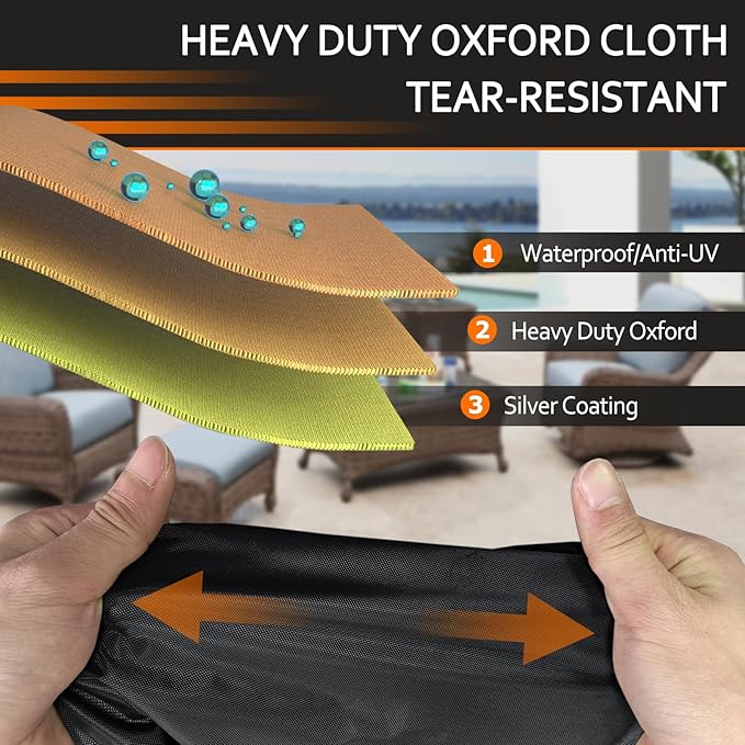 STARTWO Patio Outdoor Chair Covers 2 Pack, Outdoor Furniture Covers Waterproof adapter for Lawn Lounge Seat, Wicker, Swivel, Adirondack, Rocking Chairs, 30"L x34"W x38.5"H inch, Black