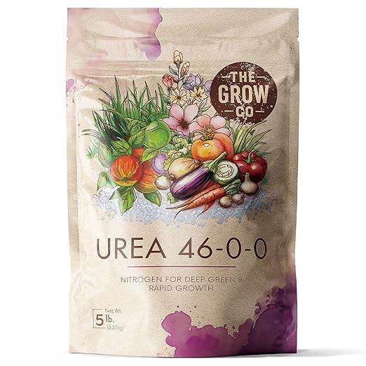 5 lb. Urea Fertilizer 46-0-0, High Nitrogen Fertilizer for Plants, Ideal Plant Food Nitrogen for Grass, Vegetable, Fruits, and Flowers - Promotes Greener Plant Color and Vibrant, Lush Growth