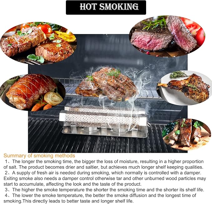 2-Pack 12" Pellet Smoker Tube - Smoke Tube for Pellet Smoker With a Stainless Steel Tray - 5 Hours of Billowing Smoke - Smoking Pip Works with Any Grill or Smoker (2 X 12" smoker tube)