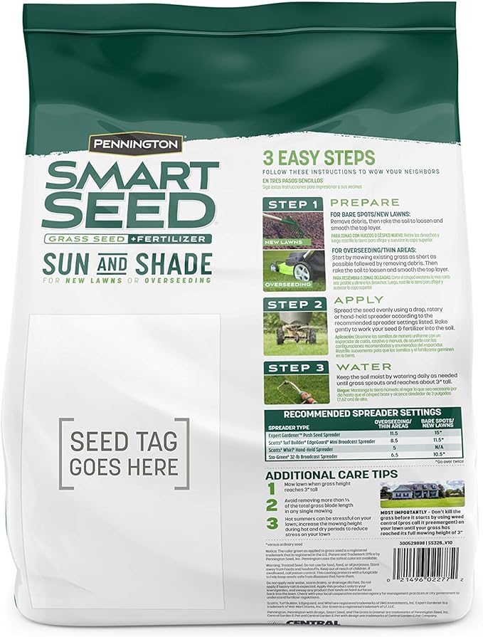 Pennington Smart Seed Sun and Shade Grass Mix 3 lb