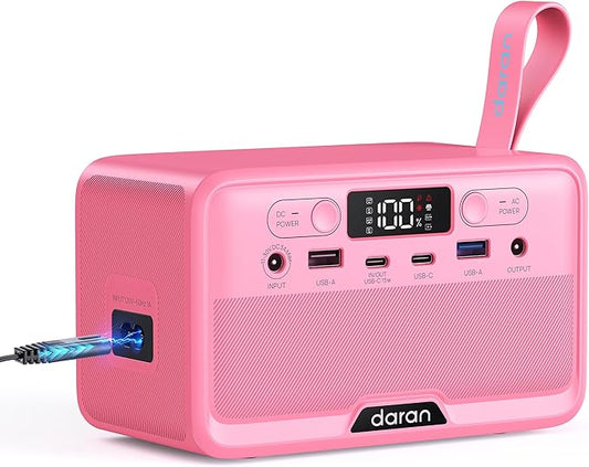 Portable Power Station 28,000mAh LiFePO4 Battery 100W(200W Peak) Solar Power Bank,Portable Charger Small Electric Generator with AC Outlets & PD Fast Charging Camping Essentials (Solar Panel Optional)