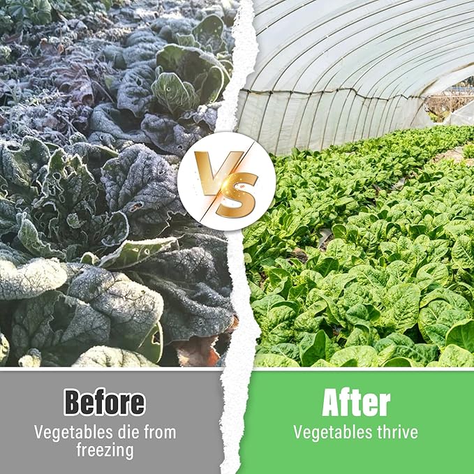 Legigo 10 X 30 Ft Clear Plastic Plant Covers Freeze Protection- 6 Mil Winter Greenhouse Plastic Sheeting for Frost Water Sun Wind Resistant, Plant Vegetable Blanket Covers for Cold Weather Garden Farm