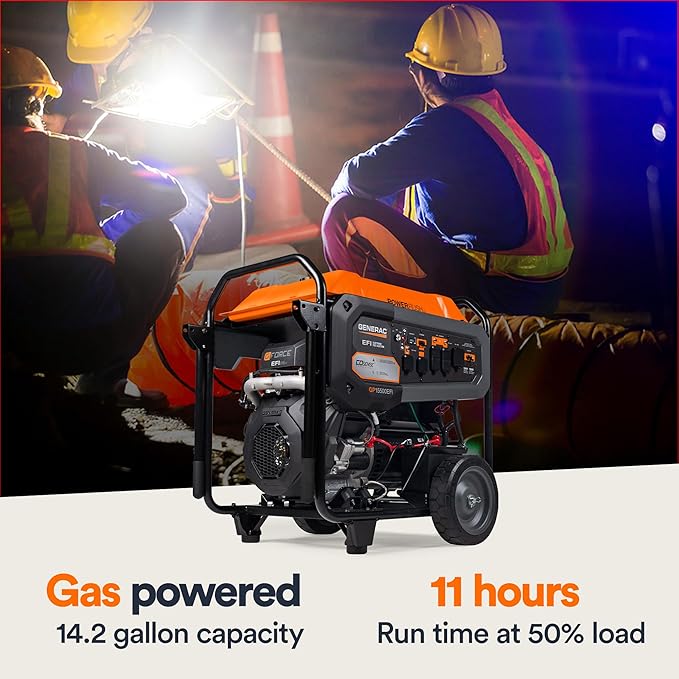 Generac 19,300/15,500-Watt Portable Gas Generator - Electric Start - Home Backup or RV Ready - Heavy Duty Frame - Quiet, Long Runtime, Emergency Power - 49-State Compliant