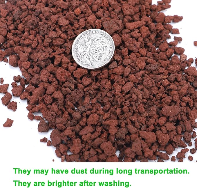 2lb Red Horticultural Lava Rock Soil Additive for Cacti, Vase Fillers, Succulents and Terrarium Plants - No Dyes or Chemicals - 100% Pure Volcanic Rock