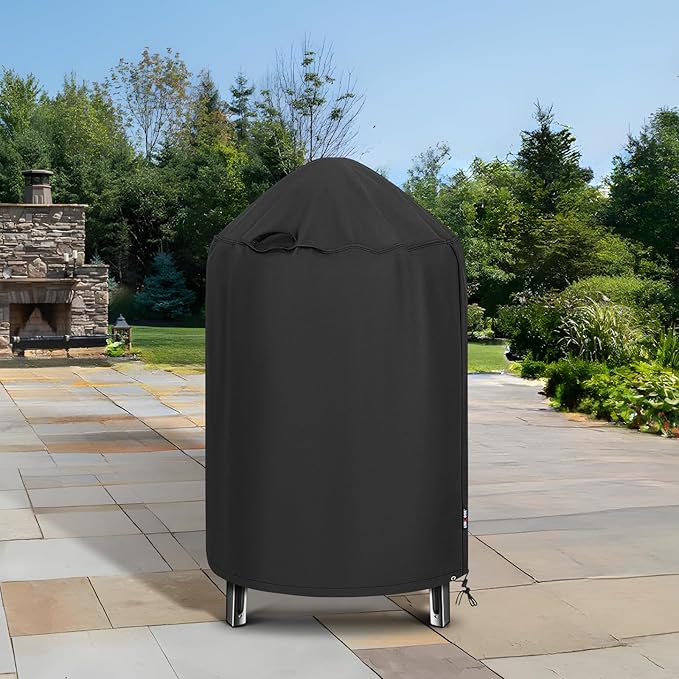 Unicook Round Smoker Cover 30 Inch, Heavy Duty Waterproof Charcoal Kettle BBQ Grill Cover, Fade Resistant Barrel Protector, Fits Weber Char-Griller Akorn Kamado and More, 30" Dia x 36" H