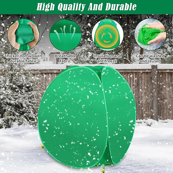 2 Pack Plant Covers Freeze Protection, 28x28x33 Winter Shrub Frost Covers for Outdoor Plants, Warm Plant Protectors Tent for Protecting Fruit Tree Potted Plants and Shrub from Freezing Animals Eating