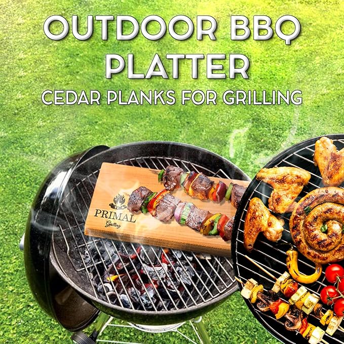 Premium Cedar Planks - Cedar Planks for Grilling Salmon - Thicker Design for Moister - Natural Wood Planks for Grilling - (5 Pack)